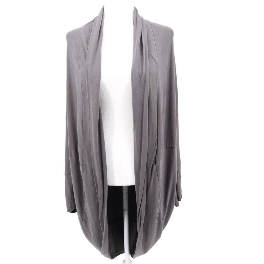Garnet Hill Cardigan Womens M‎ Gray Minimalist Casual Relaxed Simple Neutral Mod
